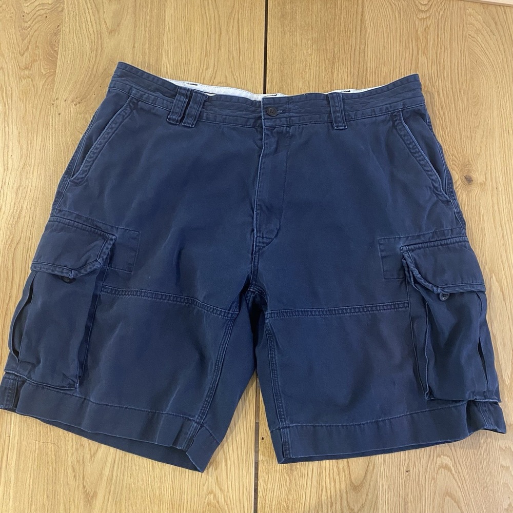 Polo Ralph Lauren Shorts Mens 38 Navy Blue Cargo Relaxed Fit Military Pockets*